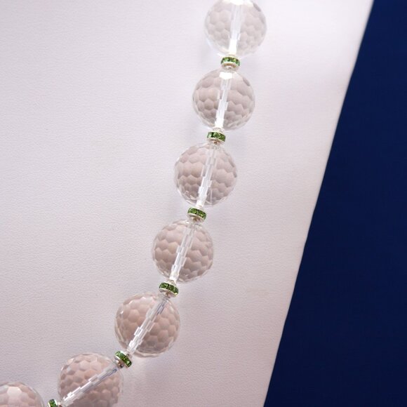 Vintage Quartz Crystal and Peridot CZ Necklace - Picture 1 of 5